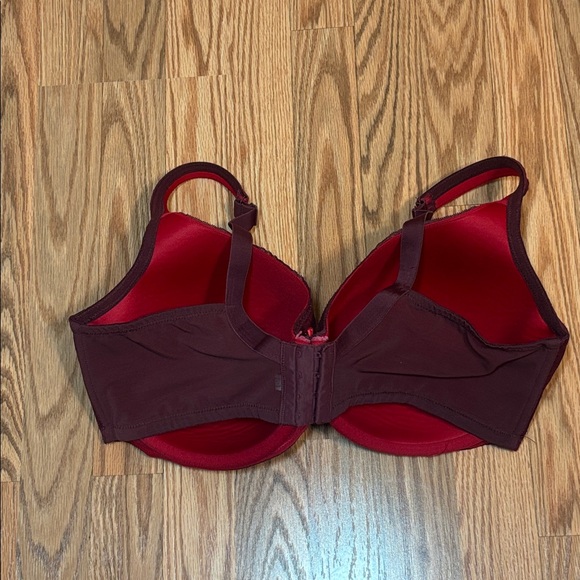 Cacique Red Lace Bra, underwire, lined, 42F - Picture 3 of 8